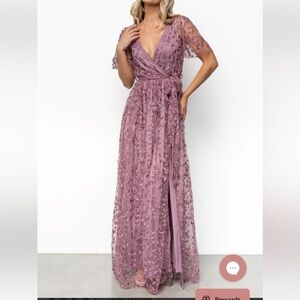 Baltic Born Dusty Purple Lace Maxi Dress